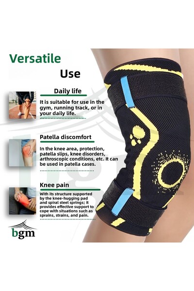bgm Unisex Knitted Flexible Underwire Patella Supported Knee Brace High Quality Underwire Knitted Knee Brace