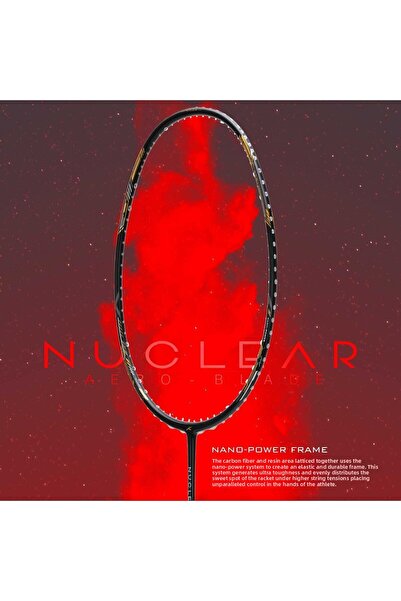 Hundred Nuclear 72 Badminton Racquet | Black/gold/grey | Lightweight | Badminton Equipment