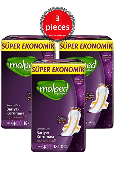 Molped سوبر نايت طويل 18 بوصة 3 قطع اقتصادية للغاية