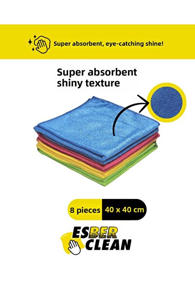 shop 40X40 Microfiber Cleaning Cloth, Super Absorbent Shiny Texture Microfibe...