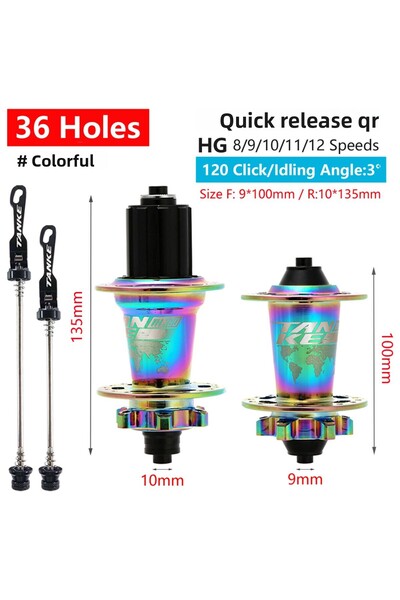 Choice 36H ملون QR TANKE 120 محور نقرة 6 محمل دراجة جبلية محور أمامي خلفي من ...