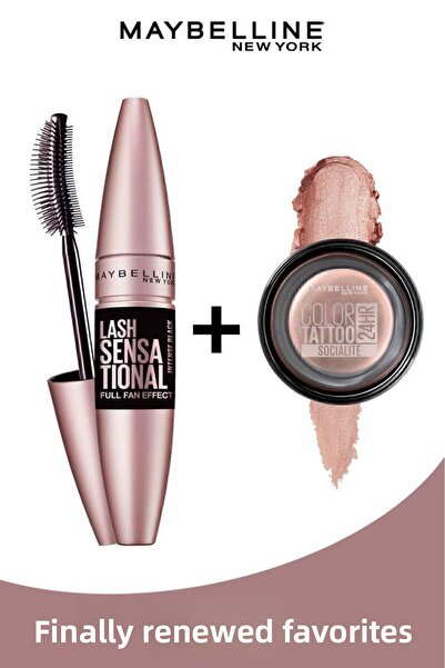 Maybelline New York مروحة تأثير الرموش الحسية - كريم ظلال العيون 24 ساعة، ماس...