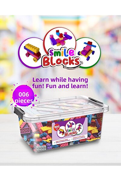 p parti oyunevi Smile Blocks 900 Pieces Micro Block with Plastic Box