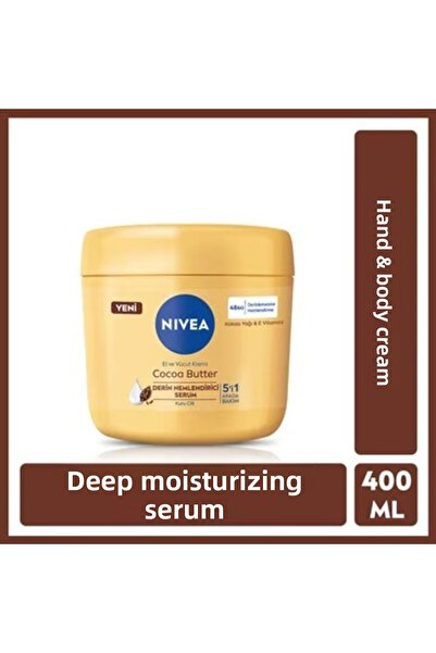 NIVEA كريم زبدة الكاكاو - لليدين والجسم 400 مل مصل جاف مرطب