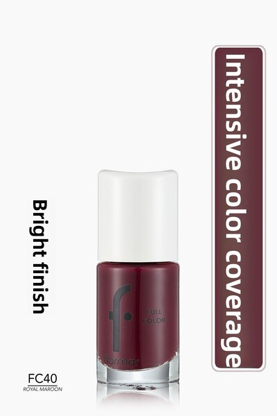 Flormar طلاء أظافر لامع مكثف - طلاء أظافر كامل الألوان - Fc40 رويال مارون -86...