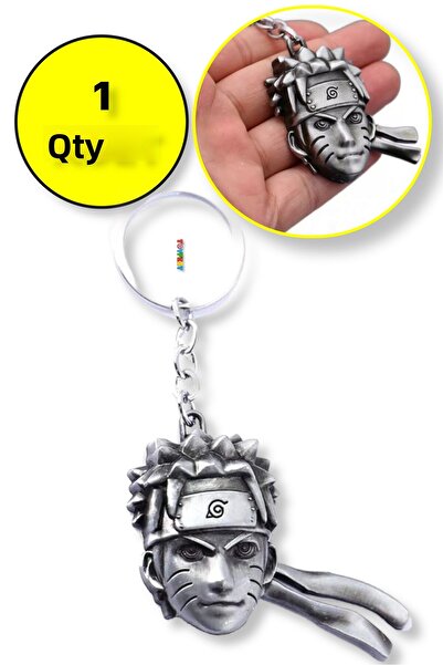 TOYFEST Naruto 3D Bust Figure Metal Keychain - Silver Color - 1 Pcs