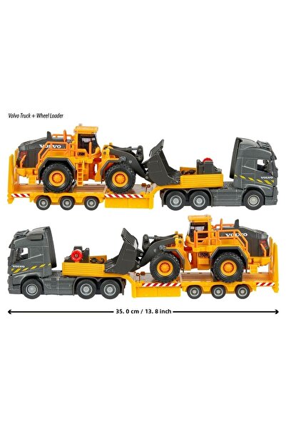 Majorette Camion Majorette Volvo cu remorca si buldozer