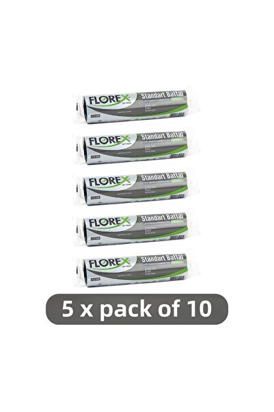 Florex 72x95 Cm Oversize Garbage Bag - 10 Black Rolls (50 Pieces)