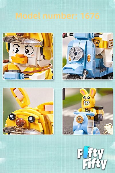 Vagonlife Loz Courier Duck -Lz1676 (443 Pieces) Toy Building Set