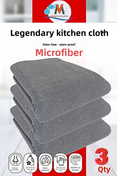 viyolmarketim Pachet de 3 cârpe de curățat bucătărie din microfibră 40x40 cm ...