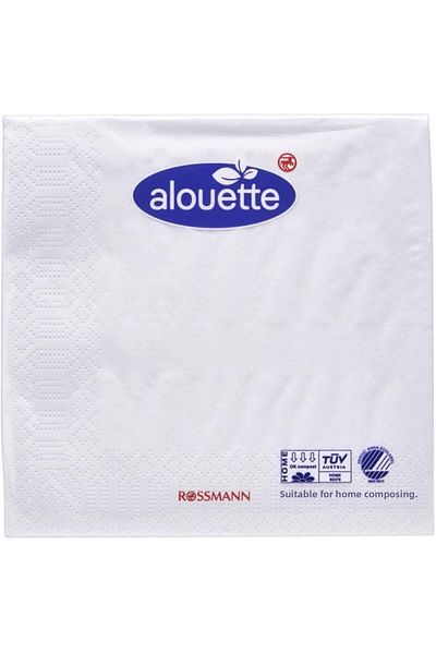alouette منديل أبيض - طقم مناديل ورقية مكون من 20 قطعة