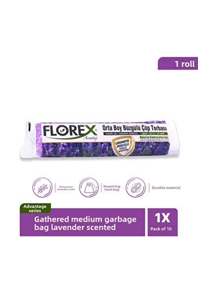 Florex Medium Size Drawstring Garbage Bag Lavender