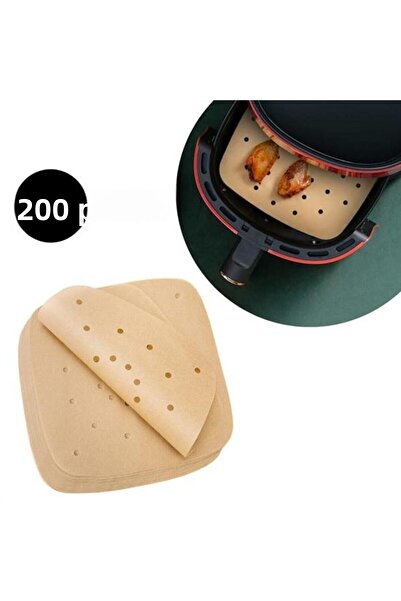 Go İthalat 200 Pieces of Air Fryer Baking Paper Disposable Baking Paper Perfo...