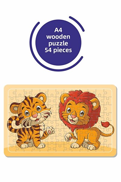 Baskı Atölyesi أحجية بيبي ليونز مقاس A4 مكونة من 54 قطعة، لعبة، منشار تركيب