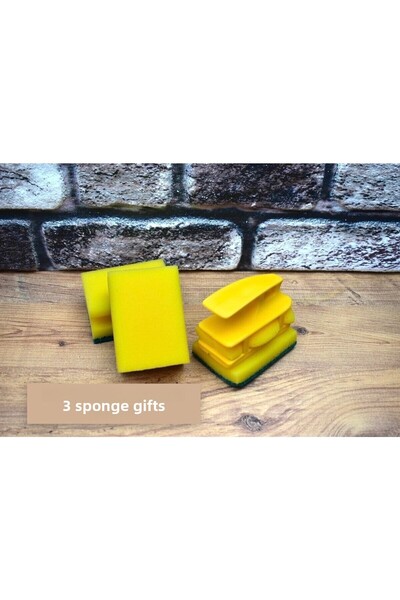 Dore Voir اسفنج ماتيك / حامل اسفنج الأطباق يحمي صحة اليدين والأظافر 3 اسفنج ه...