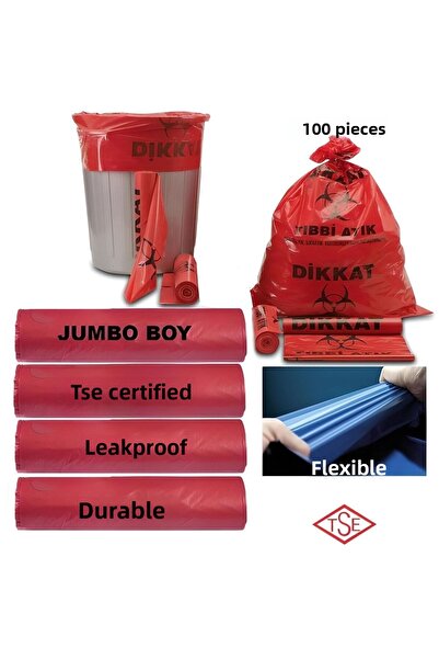 EFTAPLAST أكياس النفايات الطبية 100 ميكرون (10 رول 100 حبة)