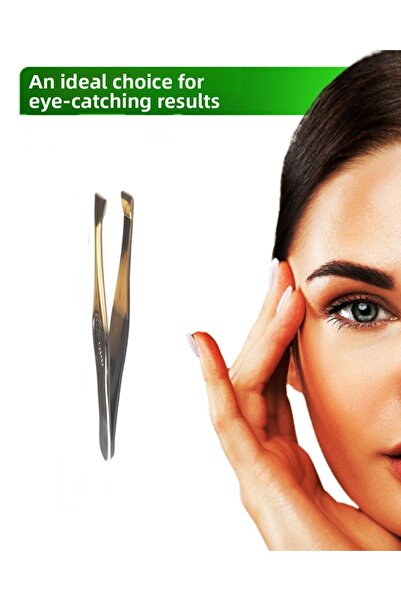 newnet ملاقط حواجب لإزالة شعر الوجه من الفولاذ المقاوم للصدأ باللون الذهبي ال...