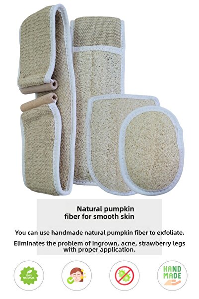 Bilian 100% اليقطين الطبيعي العضوي - محبوك، قفازات، كيس حمام بيضاوي مع لوح من...