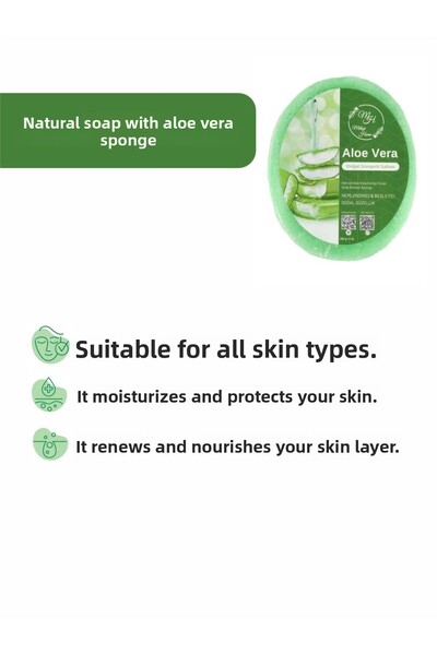 MELOZİ HOME Aloe Vera Natural Soap with Sponge