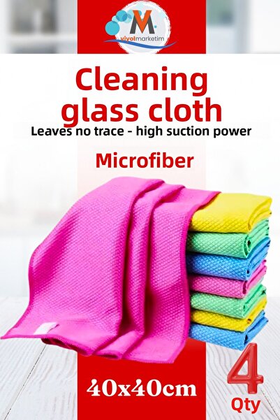 viyolmarketim Lavetă de curățare din microfibră 40x40 cm - 4 bucăți cârpă pen...