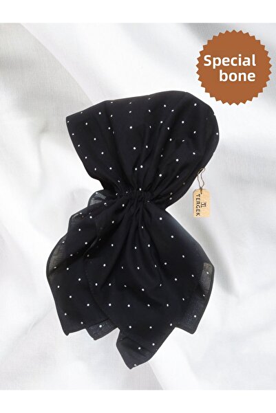 Tergek Bandana sportivă practică cu buline alb-negru, elastică, pentru bucătar, medic, asistentă, spital, chimioterapie