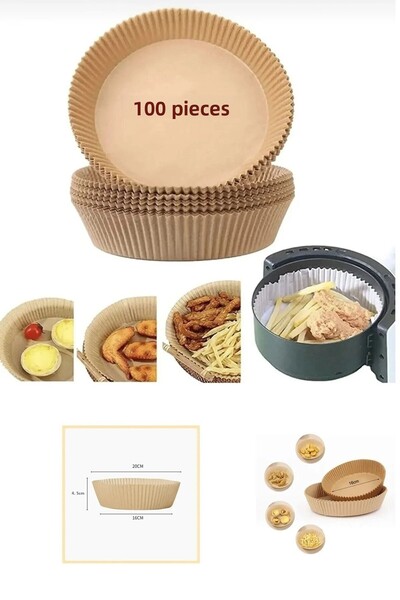 grasyahome 100 قطعة من ورق الخبز الهوائي ذو الطراز الدائري، ورق الخبز الصحي ا...