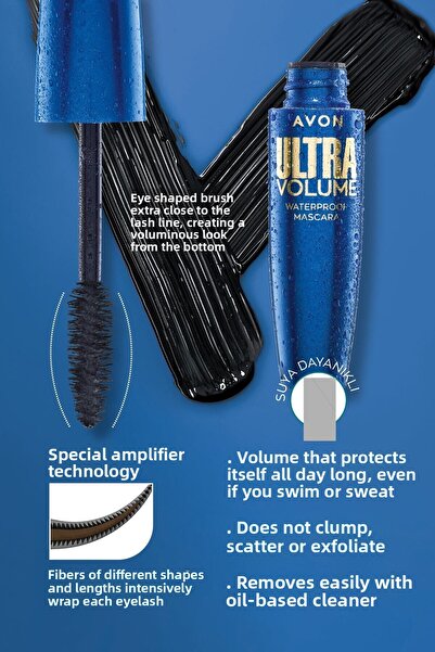 AVON Ultra Volume Water Resistant Mascara Blackest Black