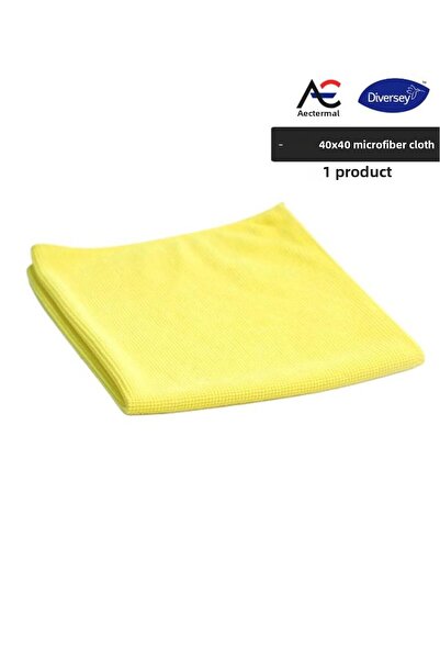 Diversey قطعة واحدة من قماش التنظيف المصنوع من الألياف الدقيقة من Solare باللون الأصفر مقاس 40 سم × 40 سم