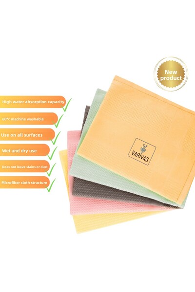 Yui Varivas Imported Multi-Purpose Microfiber Washable Cleaning and Glass Clo...