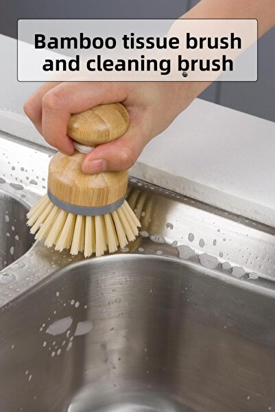 Depa Bamboo Dish Cleaning Brush & Kitchen Bathroom Cleaning Brush