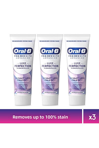 Oral-B معجون أسنان برو 3D وايت أدفانسد لوكس بيرفيكشن 75 مل × 3