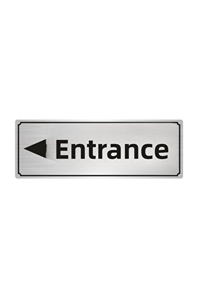 Özarslan Dizayn Entrance Directional Sign 5Cmx20Cm Silver Color Metal