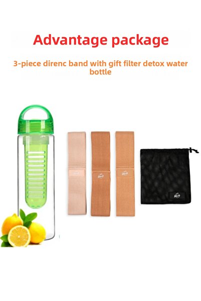 fitmart PACHET VANTAJOS - 3 pungi cu benzi de rezistență ca cadou - Sticlă de apă de 700 ml cu funcție detoxifiere cu filtru