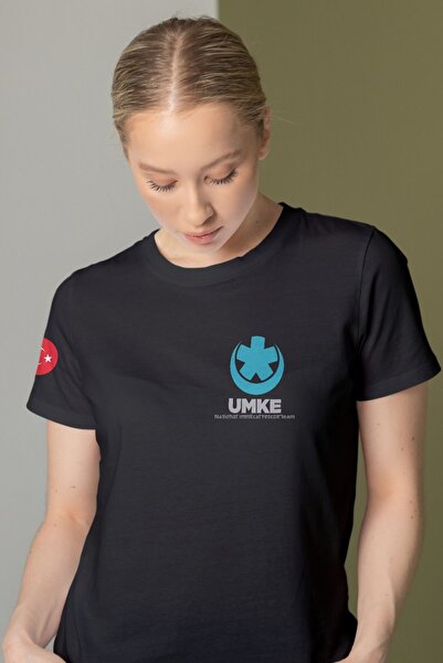 Pratik Medikal Μαύρο μπλουζάκι UMKE Crew Neck Unisex