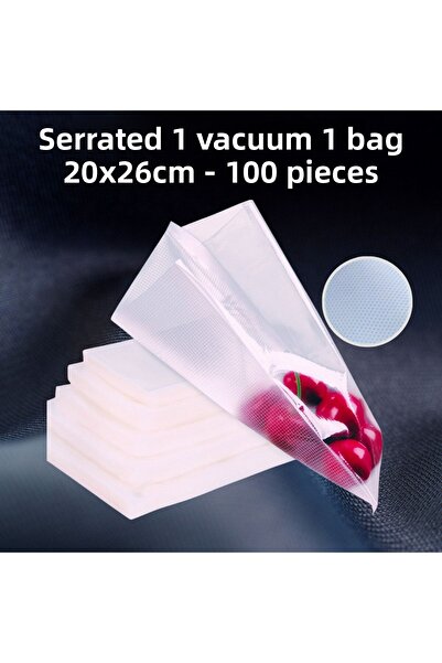 Vakur كيس مكنسة كهربائية مسننة - كيس - 100 قطعة 20x26 سم