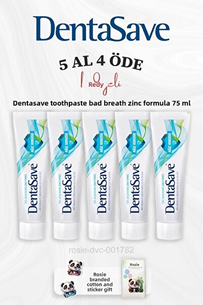 Dentasave 75 مل، اشتري 5 واحصل على 4 من قطن روزي - معجون أسنان، تركيبة زنك بر...