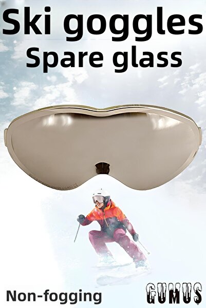 Badem10 نظارات بيلاسيمو بدون إطار للتزلج على الجليد يمكنها تغيير العدسات الزجاجية المضادة للضباب والشمس والثلج باللون الفضي