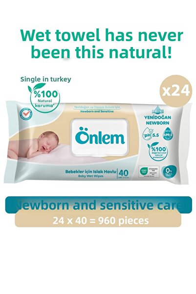 ÖNLEM Newborn and Sensitive Care Wet Towel 24 X 40 (960 Pieces)