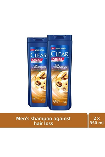 Clear شامبو رجالي فعال ضد القشرة ومضاد لتساقط الشعر بخلاصة حبوب القهوة 350 مل × 2 قطعة