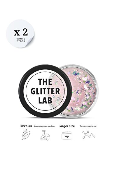 The Glitter Lab قطعتان من بريق النجوم البيضاء - حزمة مفيدة