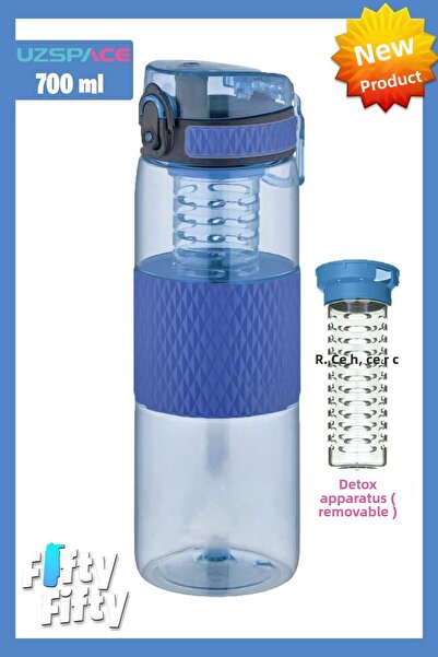 Uzspace 700ml Silicone Body Tritan Water Bottle with Detox Apparatus