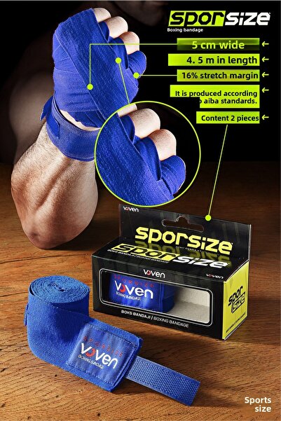 Sporsize Voven Boxing Muay Thai Bandage Blue Boxing Bandage Muay Thai Bandage...