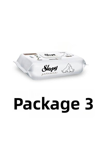 Sleepy منشفة مبللة للحيوانات الأليفة من بيت كير، 60 ورقة، 3 عبوات من مخالب القطط والكلاب والأصدقاء اللطيفين