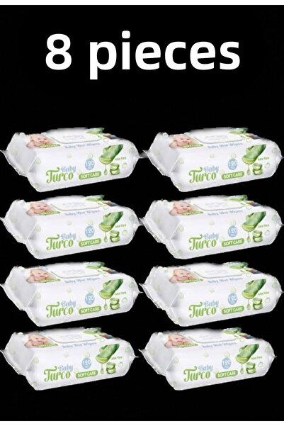 Baby Turco منشفة أطفال مبللة بالصبار من سوفت كير، 8 عبوات