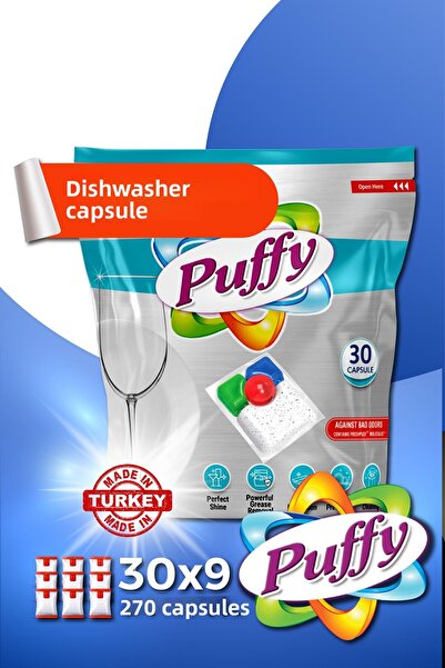 Puffy كبسولة منظف غسالة الأطباق الكل في واحد، 270 غسلة