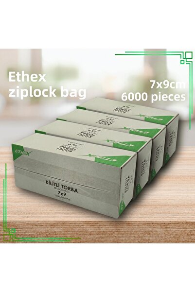 Ethex كيس سحابي مخطط باللون الأحمر مقاس 7 × 9 سم 6000 قطعة (4 صناديق) - متواف...