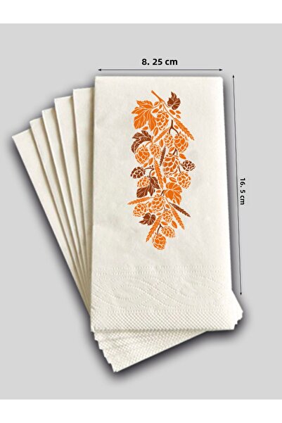 Ake Kağıt 100 منديل تقديم منقوش باللون القهوة - 33x33 سم