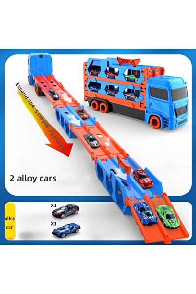 Choice شاحنة نقل سيارات كبيرة مكونة من 2 سيارة قابلة للطي ومركبة سباق للأطفال...