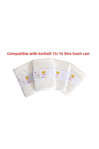 NappyKing Korbell Garbage Bag, 15/16lt Compatible, 4 Pieces - 2,000 Diapers Capacity, Ideal for Dirty Baby Diapers