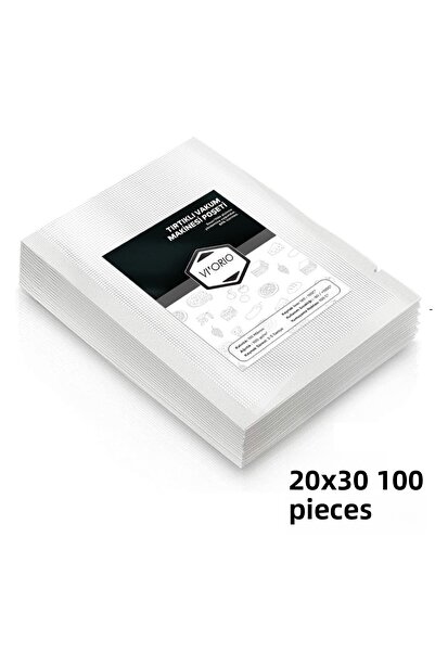 VI'ORIO 20X30 Serrated Vacuum Machine Bag 100 Pieces